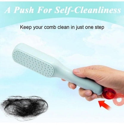 Self-Cleaning Anti-Static Massage Comb for All Ages - Single Pack