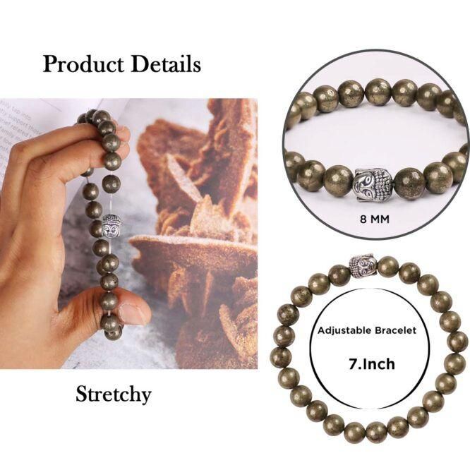 Pyrite Bracelet with Charm for Luck & Wealth