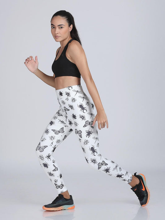 Multicolor Graphic Print Women's Lycra Stretch Leggings