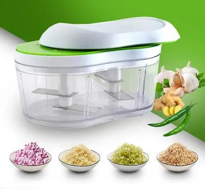 Manual Vegetable Chopper with Hand-Push Slicing Container