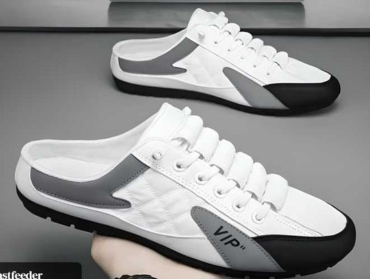 Men's Casual White Lace-Up Shoes