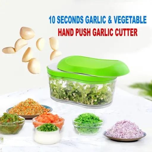 Manual Vegetable Chopper with Hand-Push Slicing Container