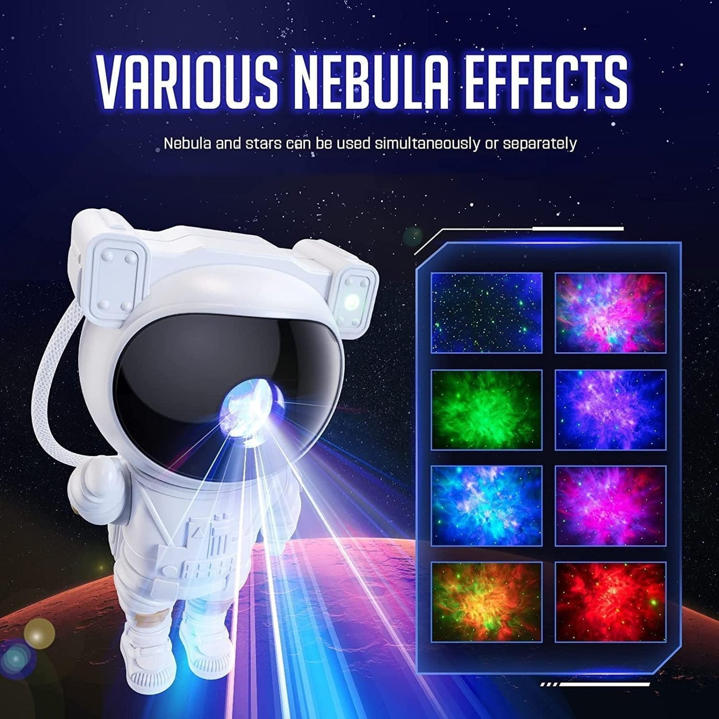 Cosmic Explorer Galaxy Projector - 360 Degree Rotating Astronaut with Remote Control