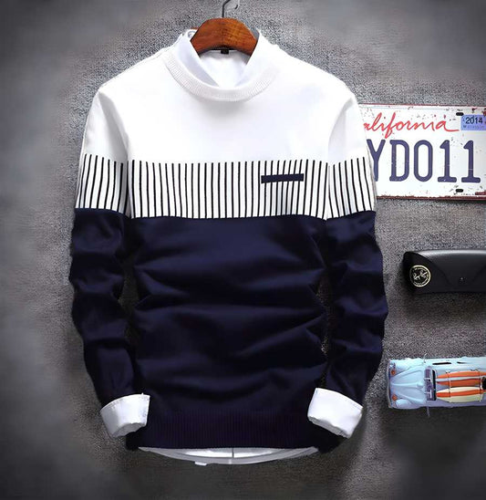 Men's Cotton Color Block Long Sleeve T-Shirt