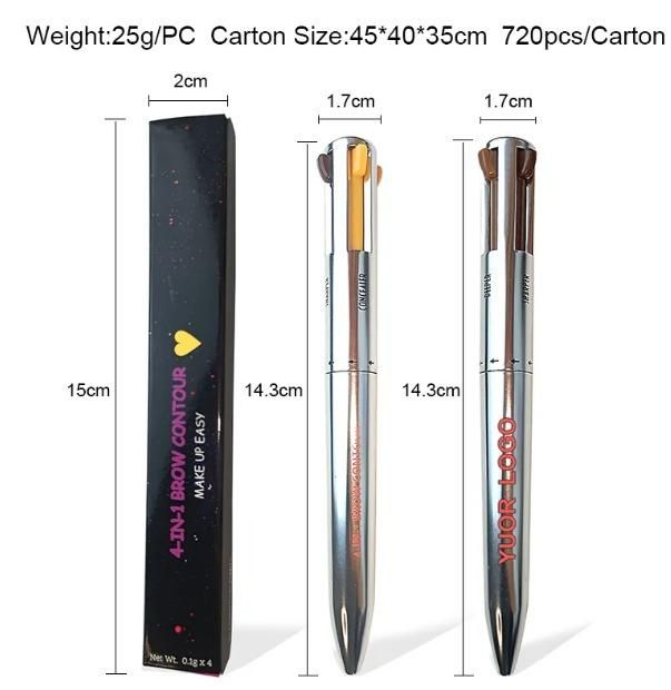 Multifunctional 4-in-1 Eyebrow Pencil with 4 Shades