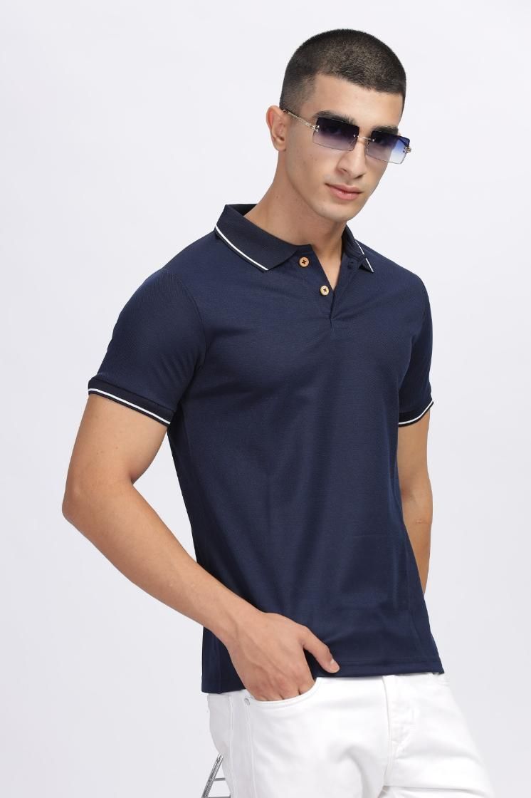 Men's Casual Solid Half Sleeve Polo T-Shirt