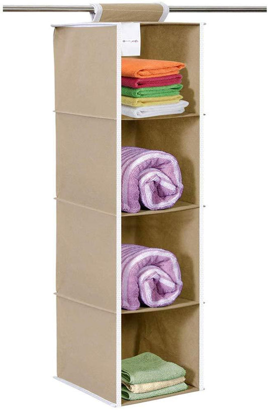 Hanging Wardrobe Storage Unit - 4-Tier Cloth Organizer