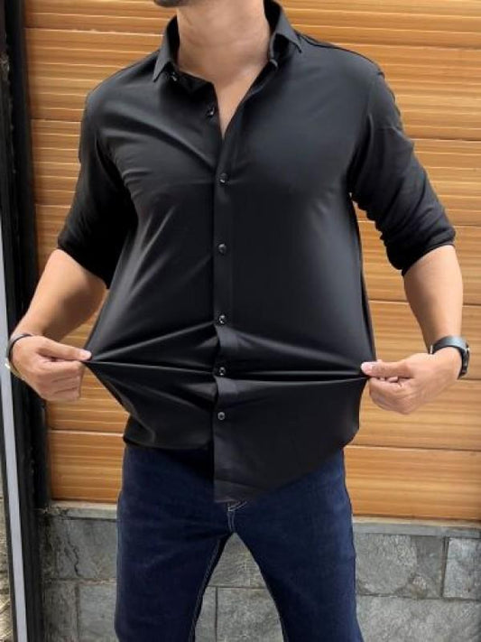 Men's Black Slim Fit Casual Shirt