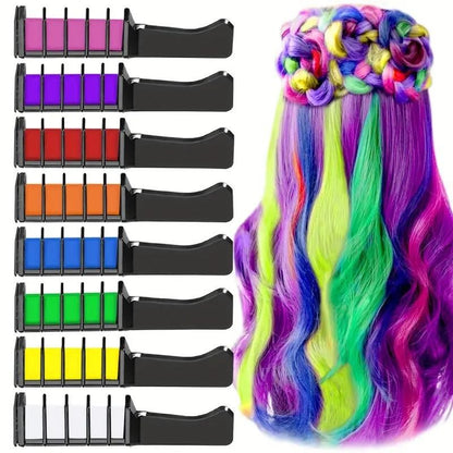 Multicolor Hair Chalk Comb Set - 12 Piece Collection