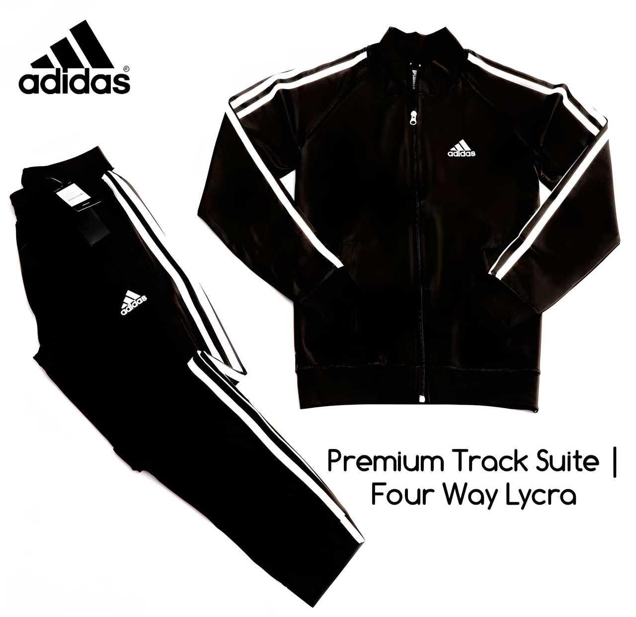 Men's Full Sleeve Zip-Up 4-Way Stretch Track Suit with Side Stripes