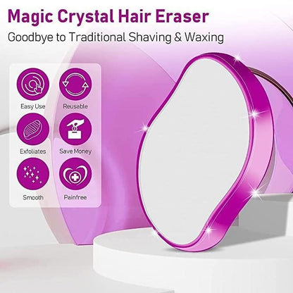 FLETIX Magic Crystal Hair Removal Tool - Painless Exfoliating Hair Eraser for All Body Parts (Multicolor)