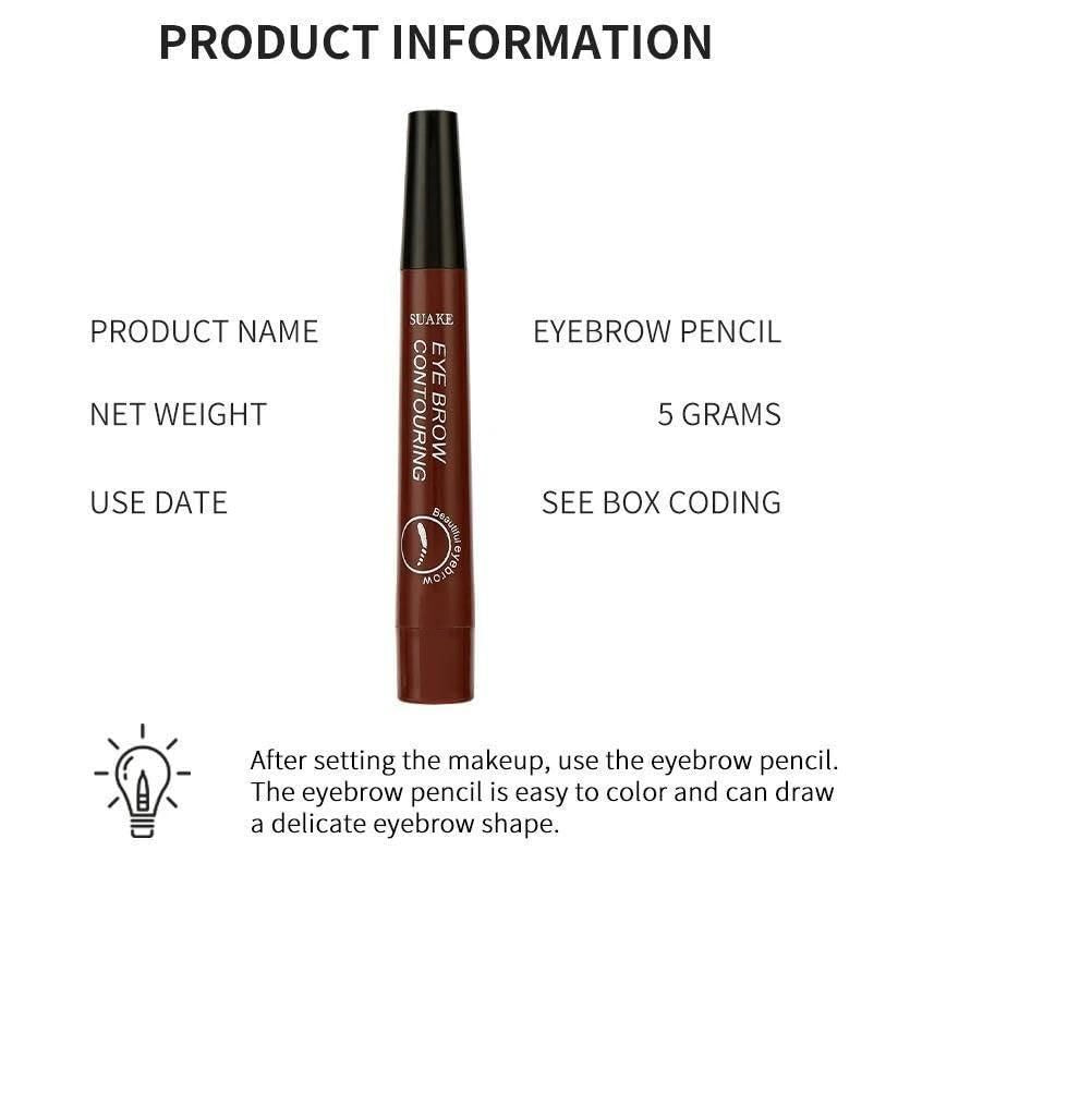 Dual-Pack Waterproof Microblading Eyebrow Pen with Precision Micro-Fork Tip Applicator