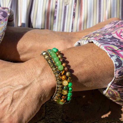 Tiger's eye & Green Aventurine Money Magnet Bracelet