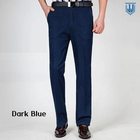 Men's Dark Blue Solid Denim Jeans for Casual Wear