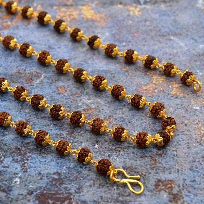 Rudraksha Mala with Gold Plating