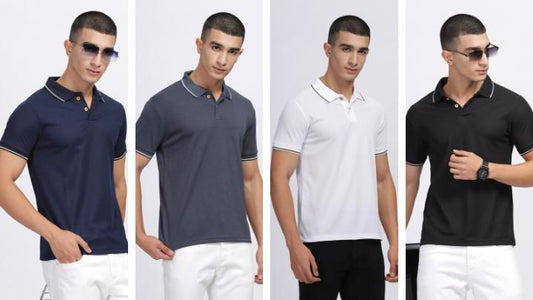 Men's Casual Polo Neck T-Shirt Set (4 Pieces)