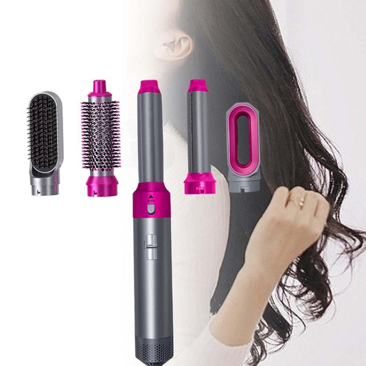 Versatile 5-in-1 Hot Air Brush and Hair Dryer with Detachable Comb