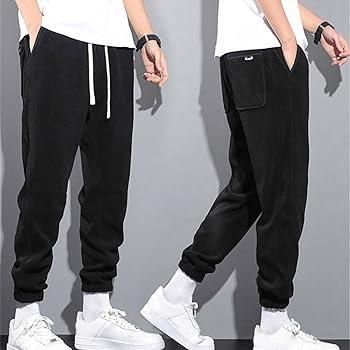 Men's Grey Solid Drawstring Track Pants