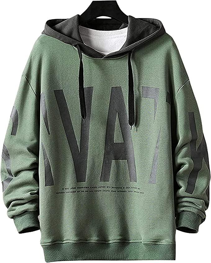 Men's Regular Fit Hooded Printed Sweatshirt