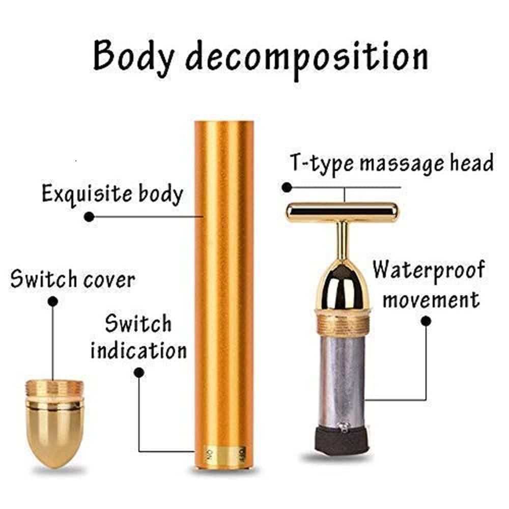 Luxury 24K Gold Electric Facial Massage Roller for Radiant Skin