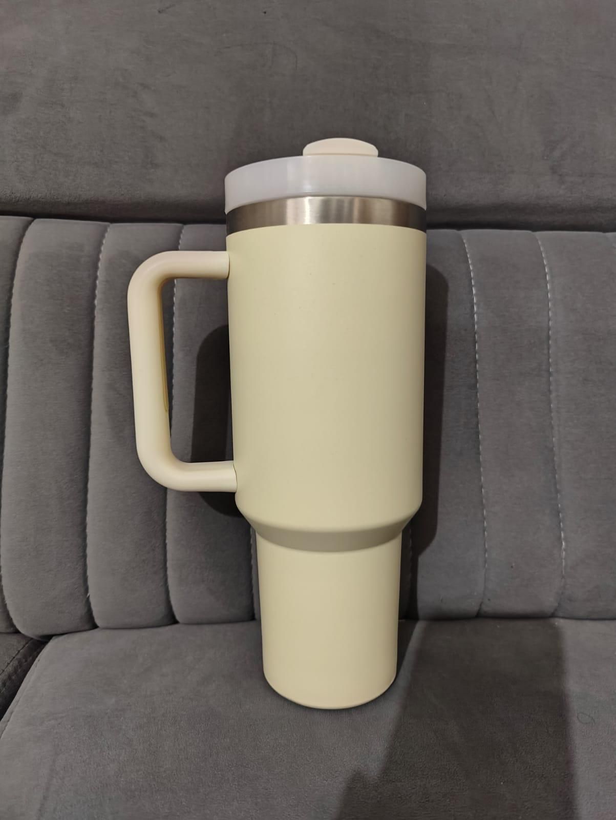 1.2L Insulated Stainless Steel Tumbler with Lid and Straw for Drinks