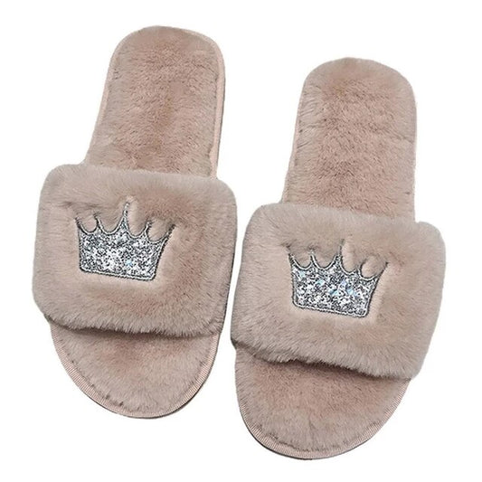 Cozy Faux Fur Pink Slippers for Women