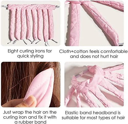 Satin Octopus Design Heatless Hair Curler Headband