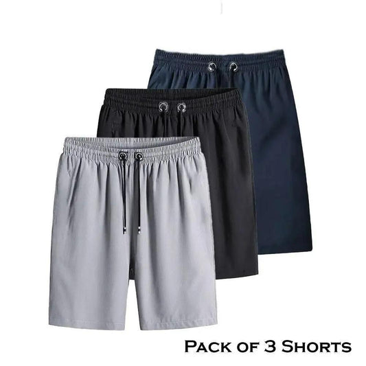 Men's Multicolor Cotton Polyester Shorts Set - Pack of 3