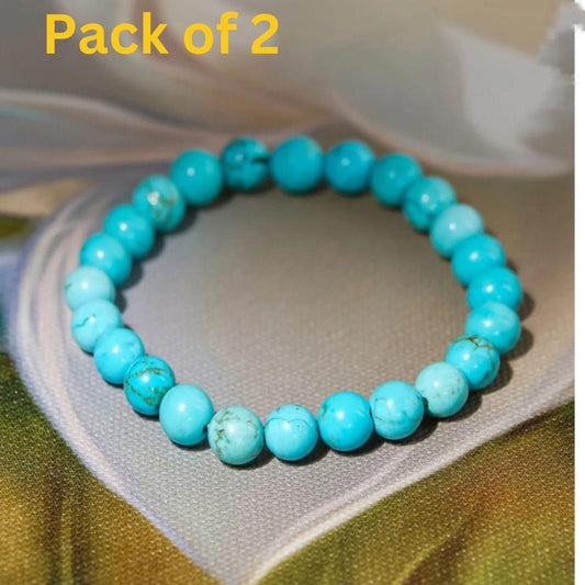 Natural Turquoise Beads Bracelet - Pack of 2