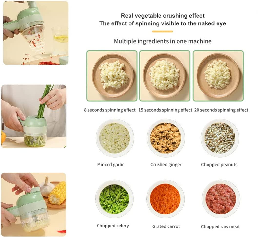 Multifunctional Wireless Electric Food Chopper and Vegetable Cutter Set