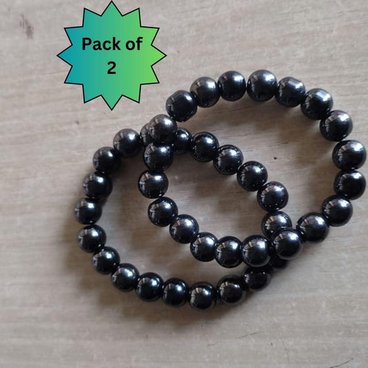 Black Tourmaline Natural Bracelet - Pack of 2