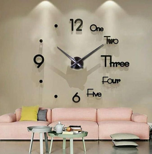 Vintage Round Battery-Powered Wall Clock Decal