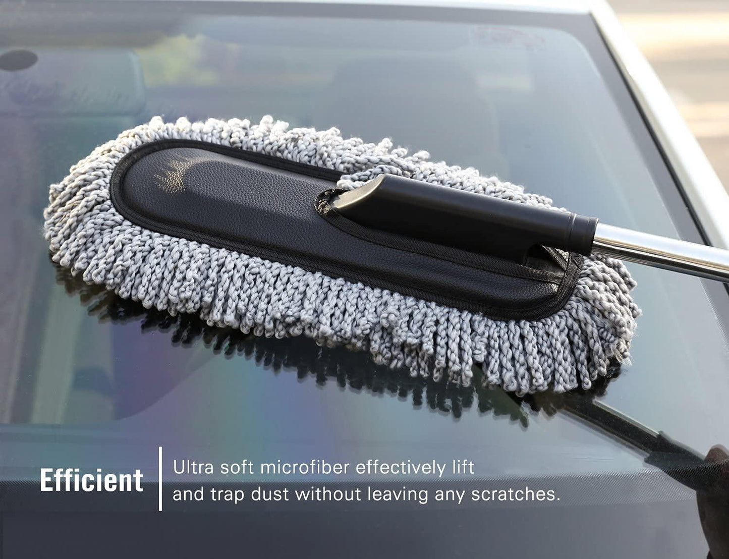 360-Degree Rotating Microfiber Car Duster with Retractable Handle