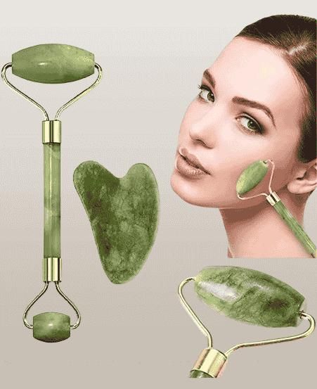 Jade Stone Facial Massage Roller for Skin Rejuvenation