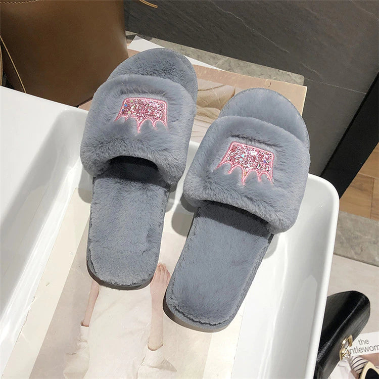 Cozy Faux Fur Slippers for Women - Winter Comfort