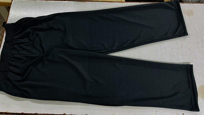 Men's Black Stretchable Polyester Casual Trousers