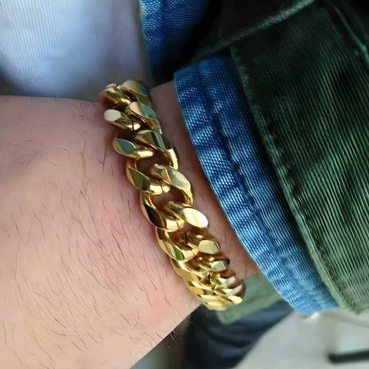 Men's Gold Cuban Chain Bracelet