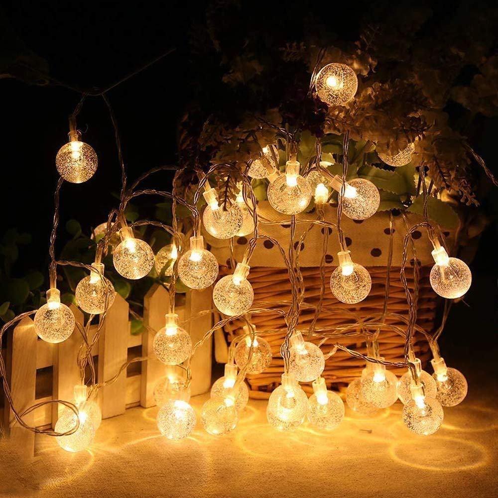 16 LED Crystal Ball Fairy Lights for Festive Home Decor