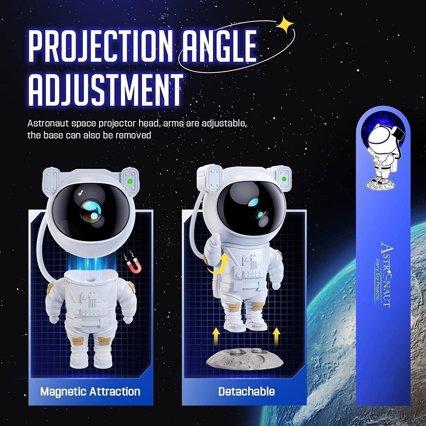 Cosmic Explorer Galaxy Projector - 360 Degree Rotating Astronaut with Remote Control