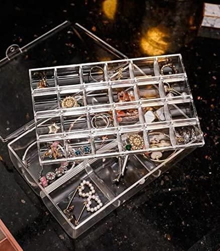 24-Compartment Plastic Jewelry Organizer Storage Box