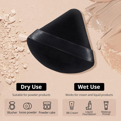 Triangular Makeup Powder Puff for Loose Face Powder (Single Pack)