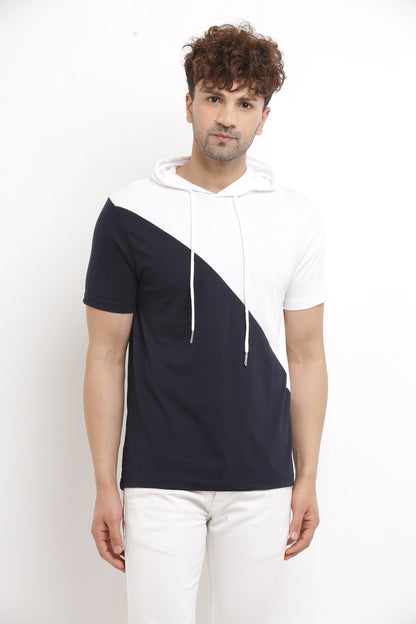 Mena Men's Slim Fit Color Block Cotton Hoodies