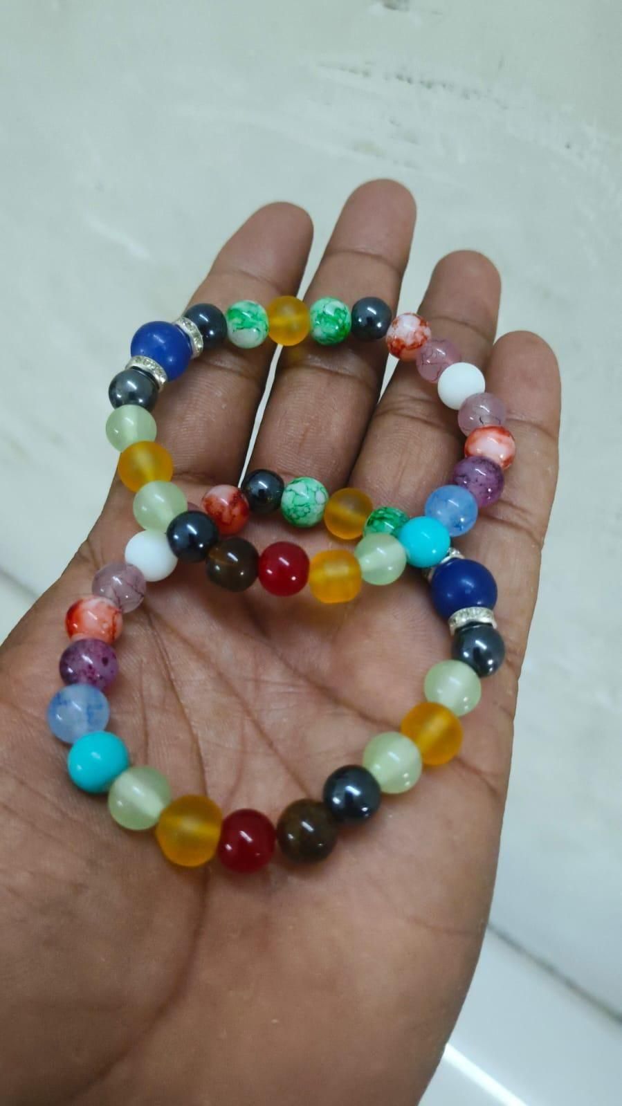 5 in 1 Combination Natural Stones Bracelet - Pack of 2