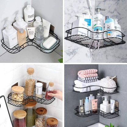 Multicolor Metal Corner Shelves for Bathroom Storage