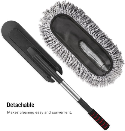 360-Degree Rotating Microfiber Car Duster with Retractable Handle