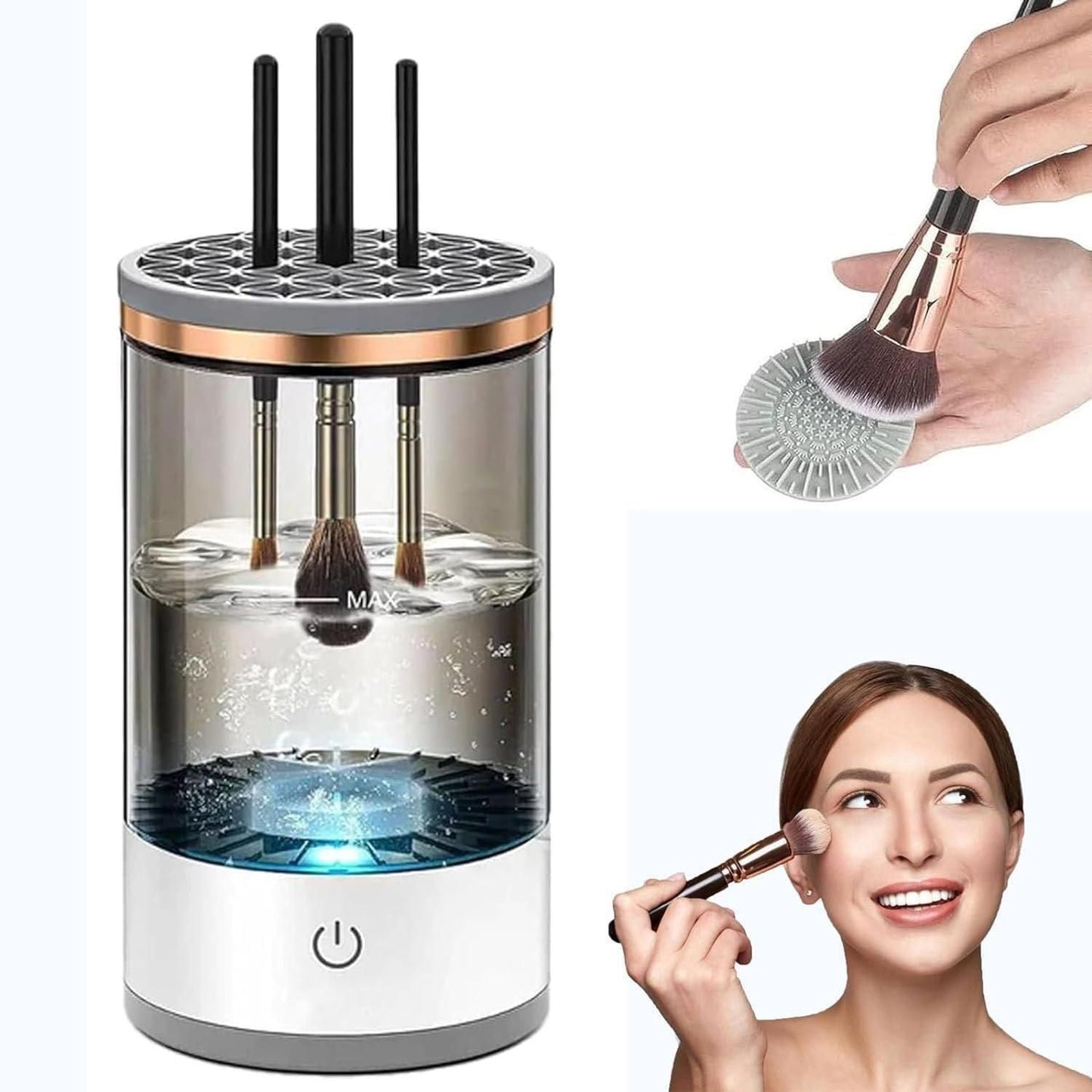 USB Rechargeable Automatic Makeup Brush Cleaner & Deep Cleaning Device