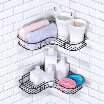 Multicolor Metal Corner Shelves for Bathroom Storage