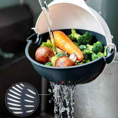 7-in-1 Magic Vegetable Cutter with Large Drain Basket and Multi-Dicing Blades