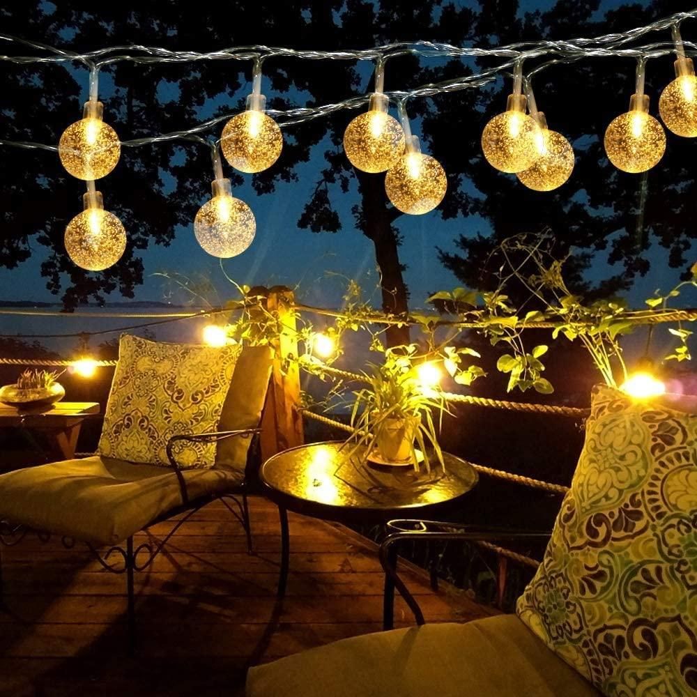 16 LED Crystal Ball Fairy Lights for Festive Home Decor