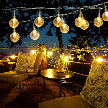 16 LED Crystal Ball Fairy Lights for Festive Home Decor